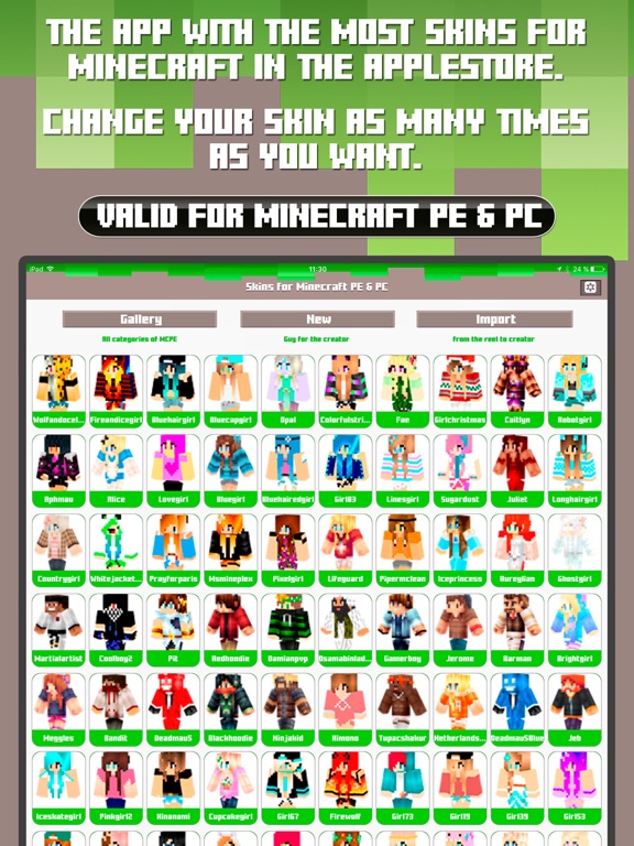 Skins for Minecraft PE & PC - Free Skins